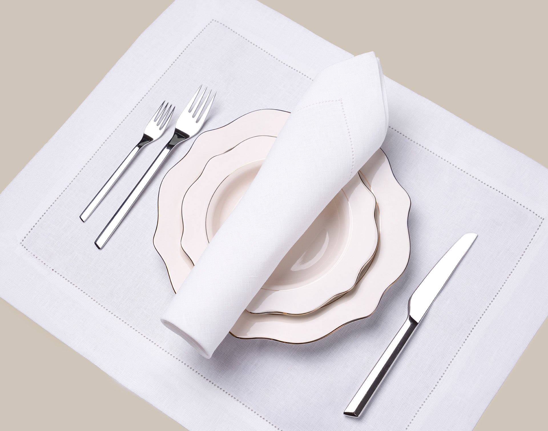 Classic Hemstitch Linen Set