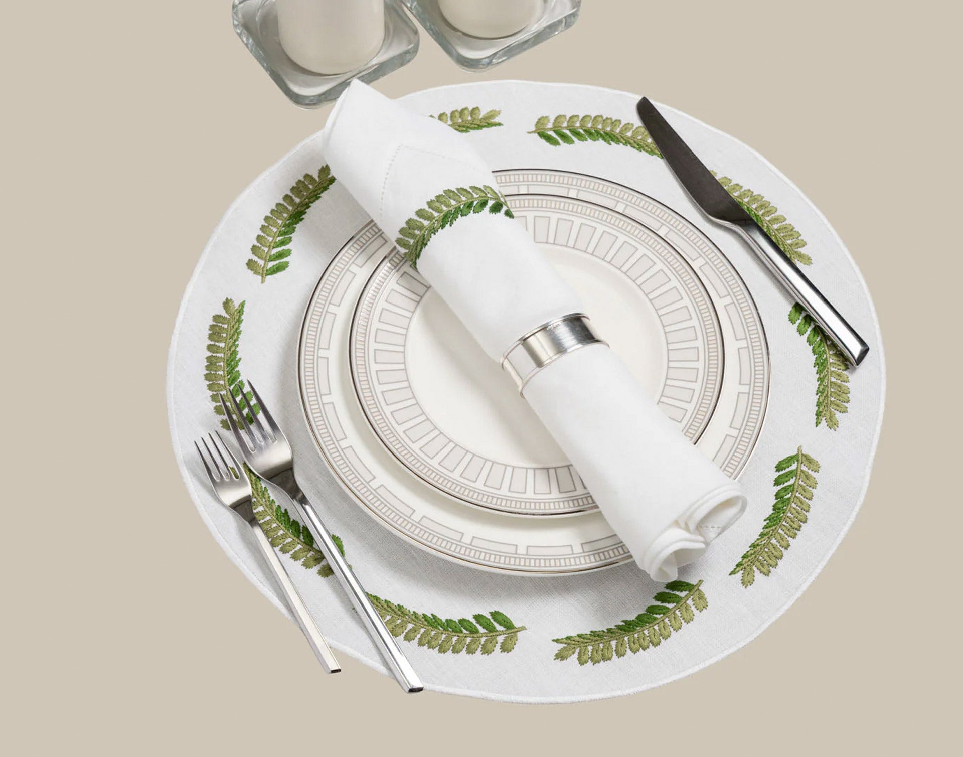 Samar Round Green Placemat (Set of 3)